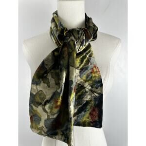 Morgan & Oates Women’s Velvet Scarf Abstract Floral Soft/Earthy/artistic/velvety